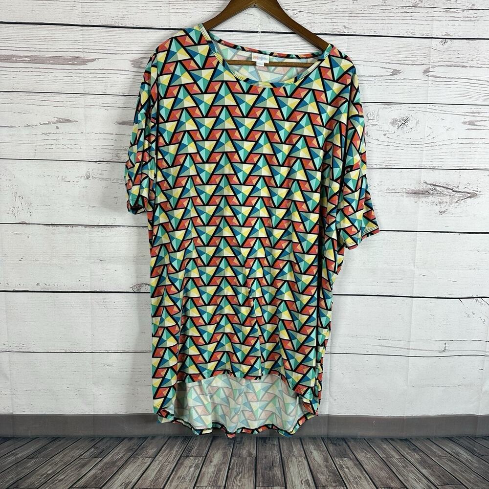 Lularoe Irma Tunic Womens Large Multicolor Geometric Oversized Soft Legging Feel